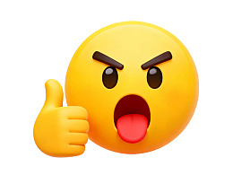 愤怒表情配竖大拇指图片