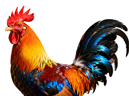 色彩斑斓的公鸡特写图片