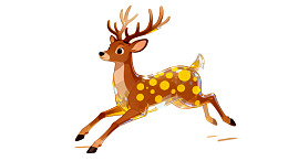卡通风格斑点鹿奔跑图