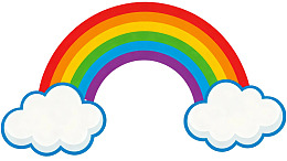 卡通彩虹与云朵图案图片