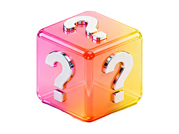 彩色立方体上的问号图案