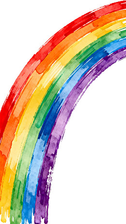 水彩风格彩虹弧线图片