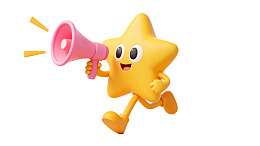 卡通星星奔跑喊话图片
