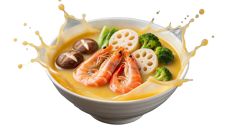 虾仁莲藕汤鲜美诱人图片