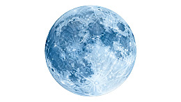 蓝色月球表面特写图片