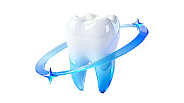 牙齿环绕蓝色光环的健康形象