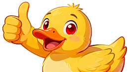 卡通黄色小鸭竖大拇指