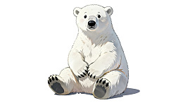 卡通北极熊静坐图片