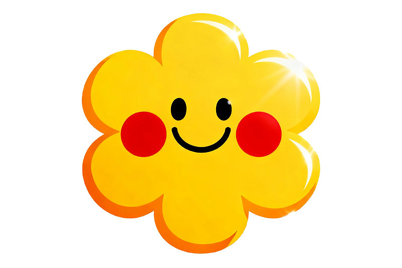 黄色笑脸花朵卡通形象
