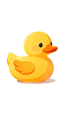 黄色卡通小鸭子静坐图片