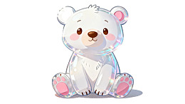 卡通北极熊坐着图片