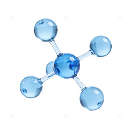 蓝色分子模型科技素材