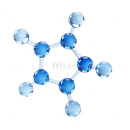 蓝色分子模型科技感素材