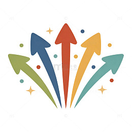 多彩箭头创意插画设计