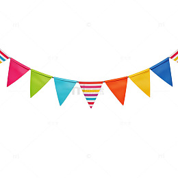 彩旗装饰庆祝派对设计元素