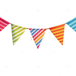 彩色条纹旗帜装饰素材