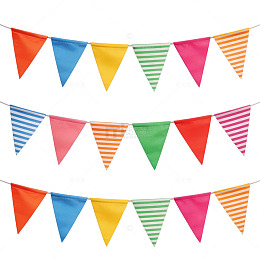 色彩缤纷三角旗装饰布置图片