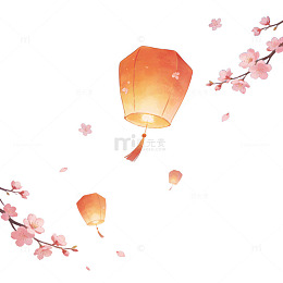 唯美灯笼樱花天空