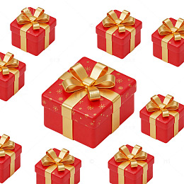 红色礼盒节日装饰设计素材