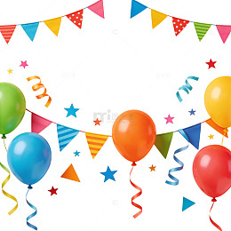 缤纷节日派对装饰矢量图