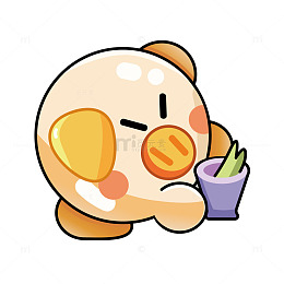 卡通动物吃蔬菜表情包