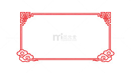 传统中式红色边框图案