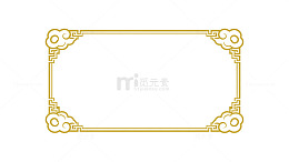 传统金色花纹边框装饰图案