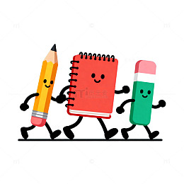 卡通文具跑步图