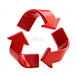 红色循环箭头环保标志设计素材