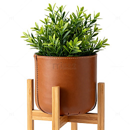 简约皮质花盆绿植装饰