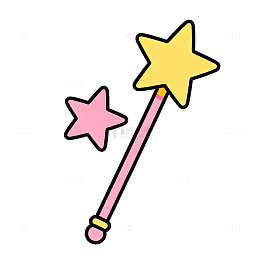 卡通魔法棒星星图案