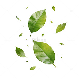 AI生成飘落绿叶图