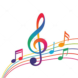 彩色音符音乐元素设计