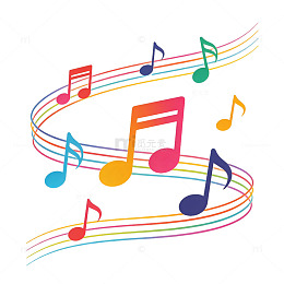 多彩音符音乐背景设计元素