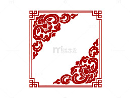传统中国风格剪纸边框图案