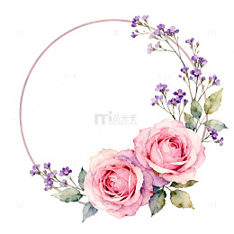 水彩花卉装饰图案设计元素