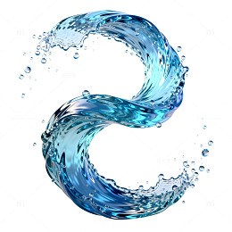 水波艺术字母设计