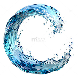 蓝色水波环状图案