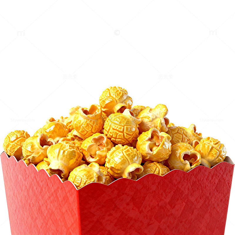 红色纸盒爆米花美食摄影