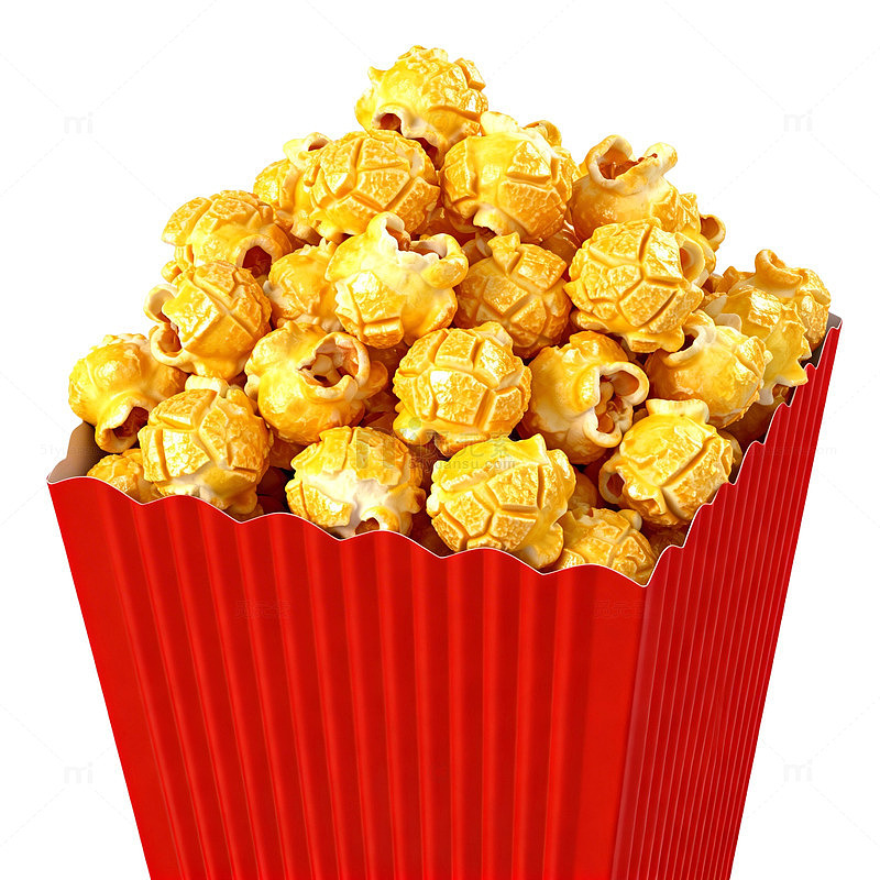 金黄色爆米花美食摄影