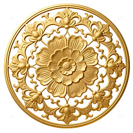 金色浮雕花卉装饰图案