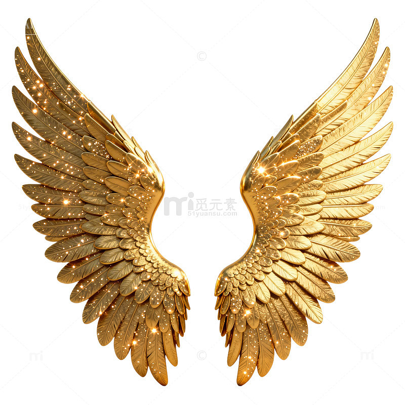 金色翅膀装饰艺术品