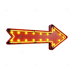 霓虹灯箭头指示牌装饰素材