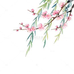 AI绘制梅花柳叶图