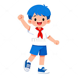 卡通小男孩学生形象设计素材