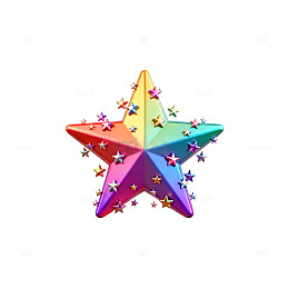 彩虹星形装饰图案