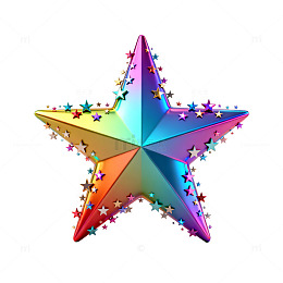 彩虹星形装饰图案