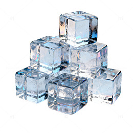 透明冰块堆叠效果渲染图