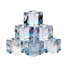 透明冰块堆叠艺术摄影