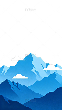 AI生成蓝色山脉风景图